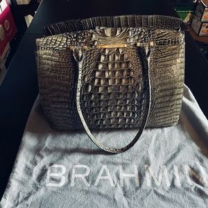 Brahmin silver green tote